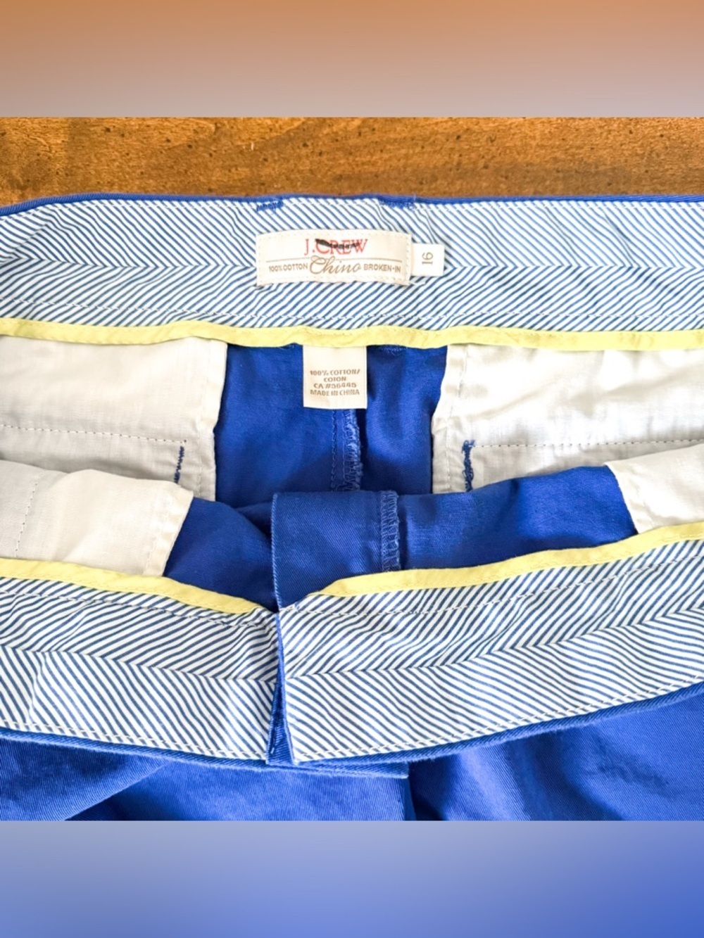 J. Crew Cobalt Blue Cotton Chino Broken-In Shorts - Picture 3 of 5